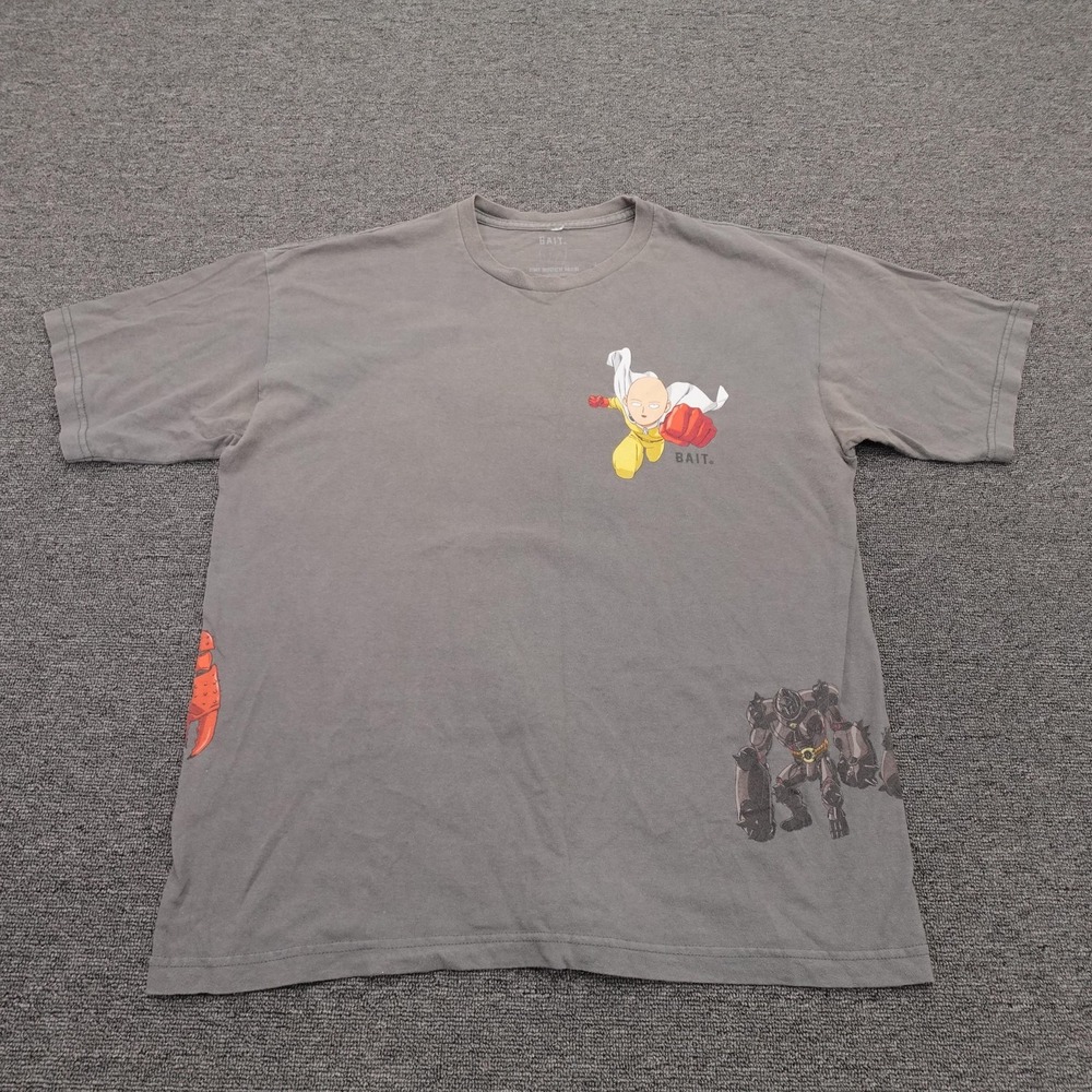 One Punch Man Shirt Mens XL Gray‎ BAIT Saitama Villains Anime Double Sided